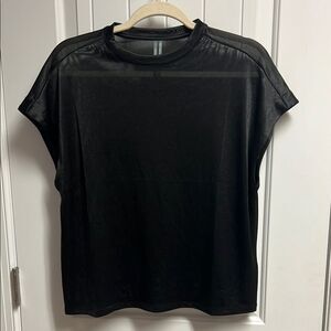 NWOT Anthropologie Mesh Crew Neck Wide Sleeve Sheer Top Sz M